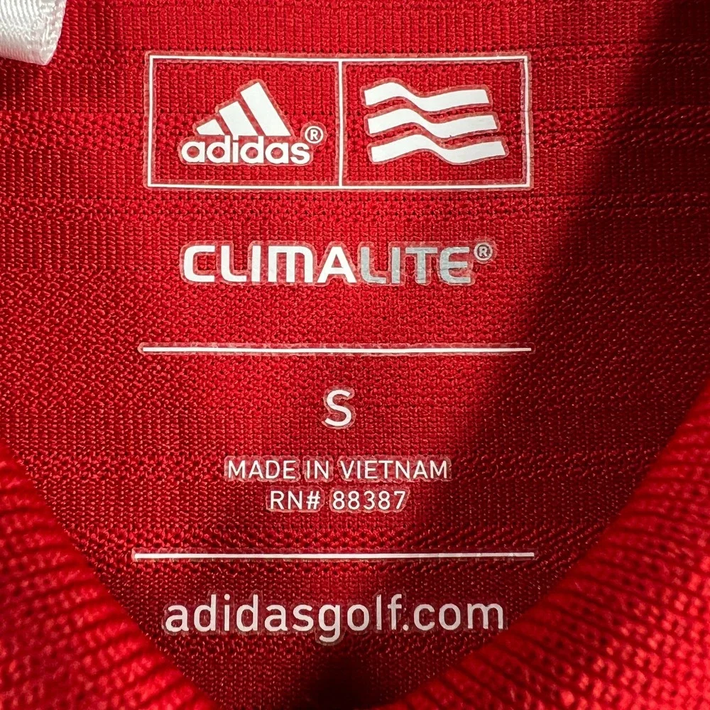 Adidas Polo Shirt Womens Small Red Short Sleeve Climalite Tennis Golf Pickleball